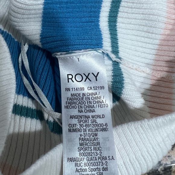 Roxy Women's Extra Tropical Love Off Shoulder Cropped Top Medium - Picture 9 of 9